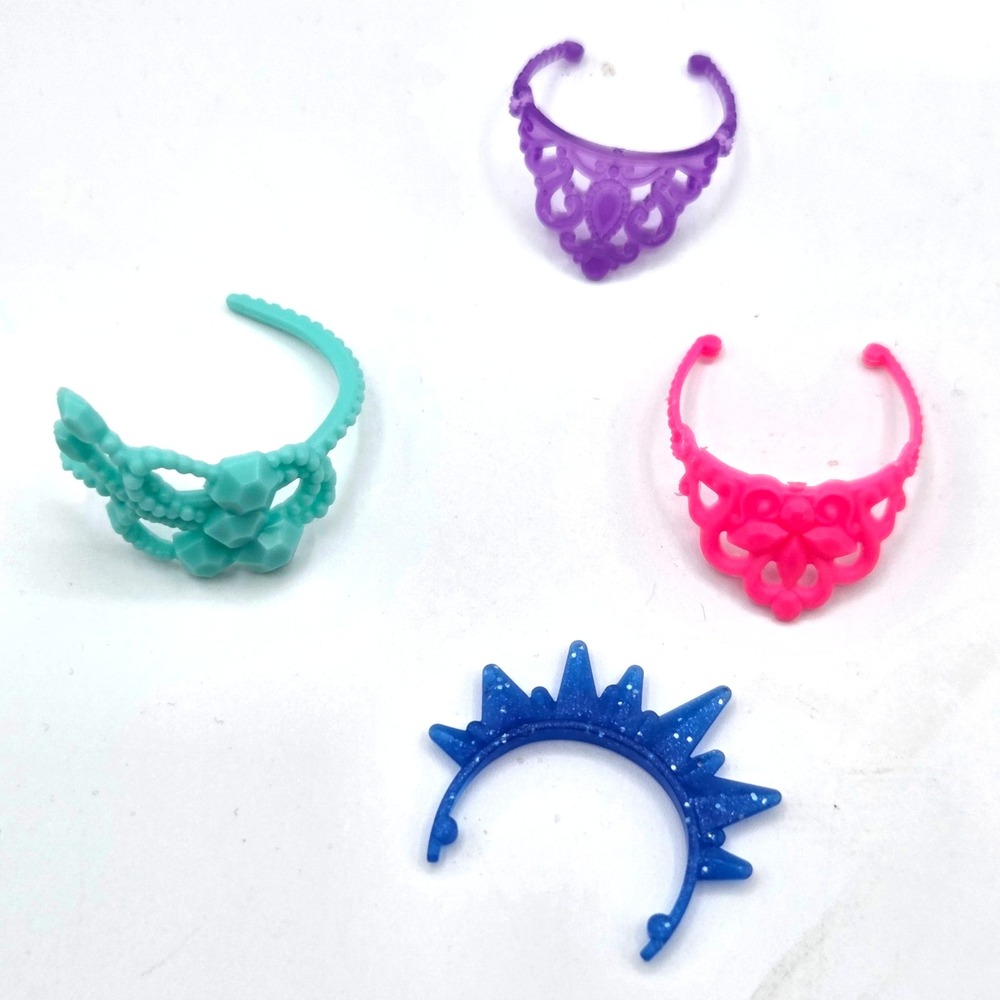 Disney Barbie Princess 11" Doll Tiara Crown Headband Purple Blue Pink Green‎ Lot
